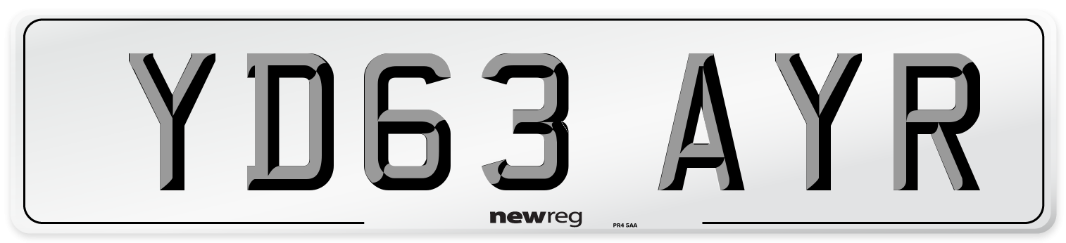 YD63 AYR Number Plate from New Reg